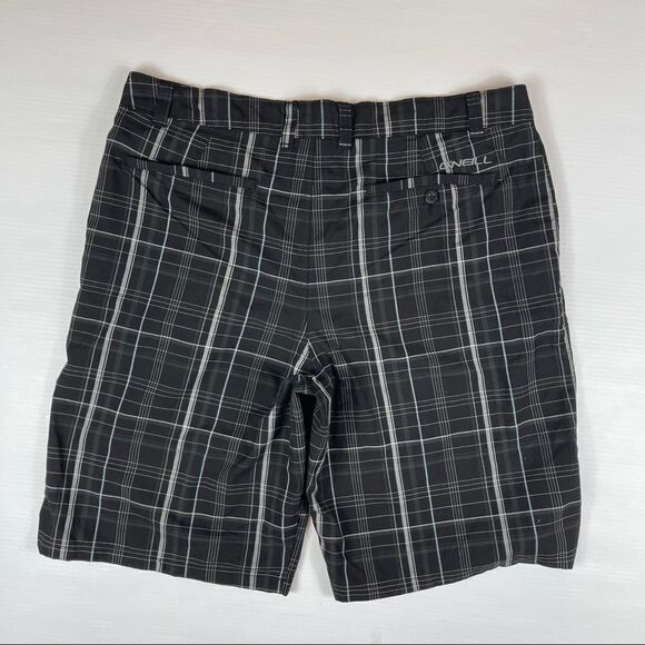 O'Neill Chino Shorts Black Casual Summer Mid Length Flat Front Men's Size 38 - Picture 2 of 8